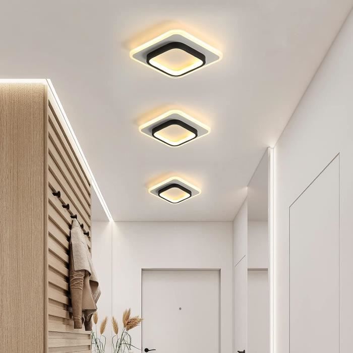 Plafonnier LED carré LEANARA (36W) en bois naturel