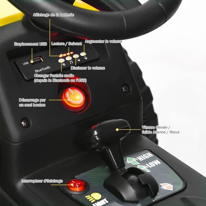 Goplus – Camion électrique pour enfant avec trémie réversible – 2 modes de conduite – Démarrage lent – Vitesse 3-5 km/h – Charge max 30 kg – 3-8 ans – Jaune Goplus – Camion électrique pour enfant avec trémie réversible – 2 modes de conduite – Démarrage lent – Vitesse 3-5 km/h – Charge max 30 kg – 3-8 ans – Jaune
