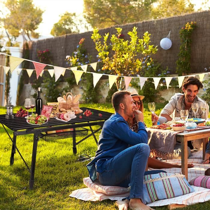 Table De Camping Pliable WOLTU - Léger, Réglable En Hauteur, Idéal Extérieur & Intérieur