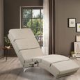Méridienne London Chaise longue d’intérieur design avec fonction de massage chauffage Fauteuil relax salon sable-3