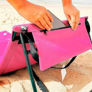 Lot De 2 Tapis De Plage Detex Rose - Transat Rembourré Avec Dossier Pliable 158x56cm, Natte Portable Légère Pour Plage, Piscine Et Jardin