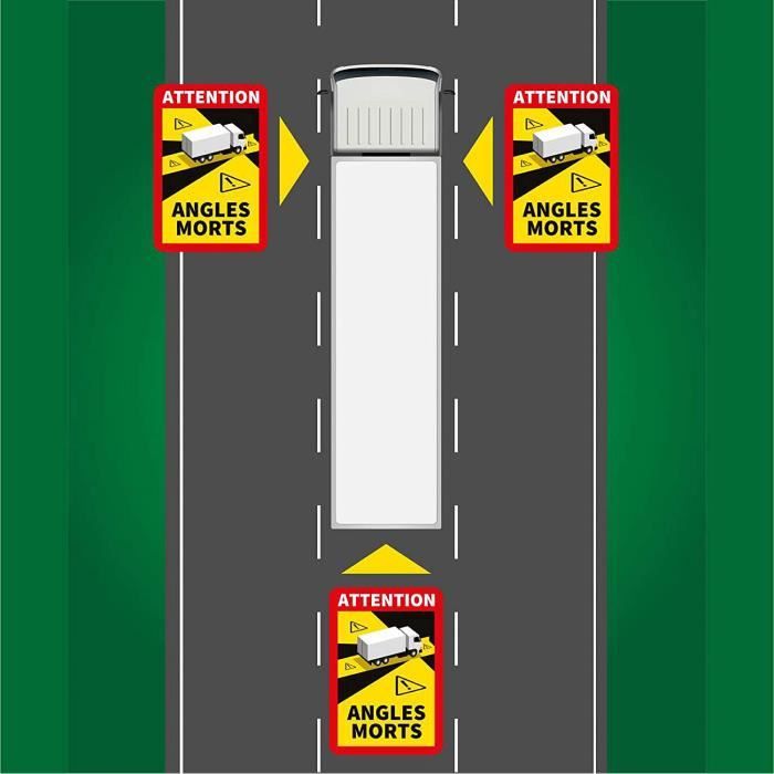Lot De 30 Autocollants 'Angles Morts' Pour Véhicules Lourds - Dimensions 170 X 250 Mm, Vinyle Waterproof Résistant Aux UV