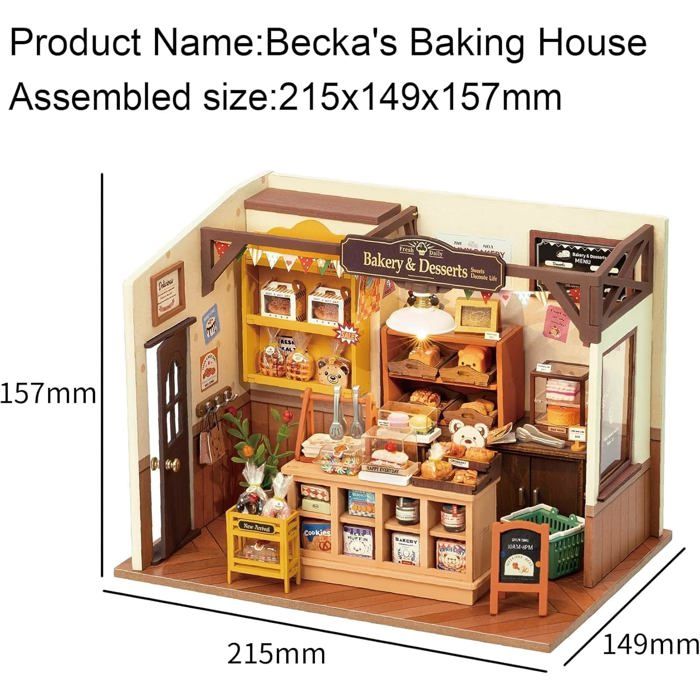 ROWOOD Kit de maison de poupée miniature en bois avec accessoires pour adultes et adolescents à construire, cadeau unique pour Noël et anniversaire