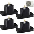 4pcs Support caoutchouc climatiseur - Amortisseur de vibrations Réduction du bruit - Climatiseur intérieur extérieur - 11x5x5.8 cm