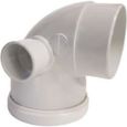Pipe WC courte mâle 90° avec piquage droite femelle diamètre 40mm - Nicoll-0