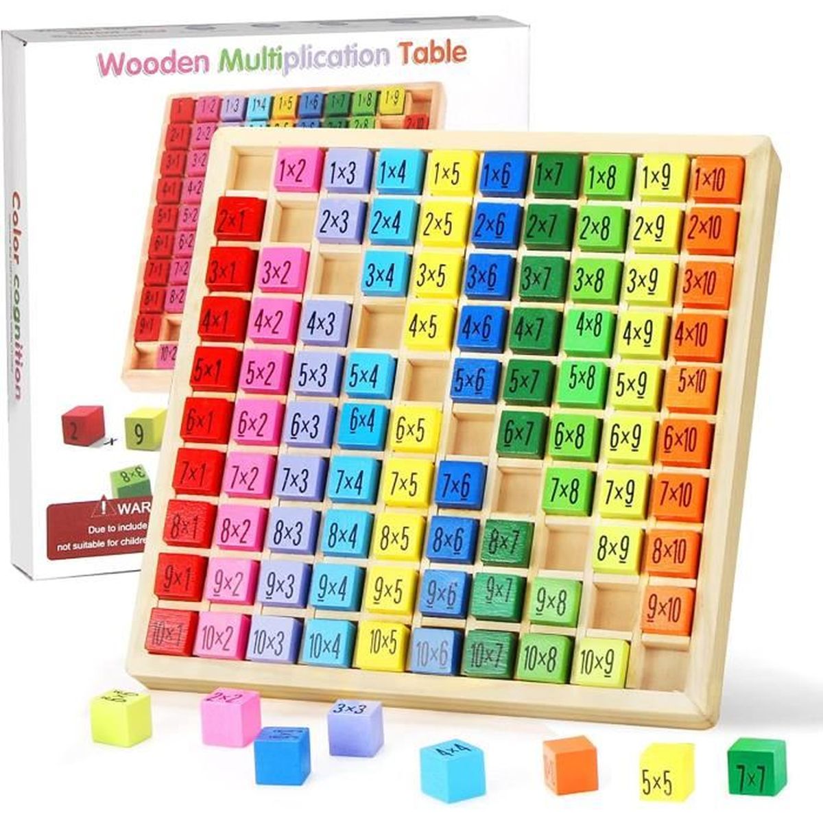 Table de Multiplication en Bois, 10 x 10 Multiplication Table ...