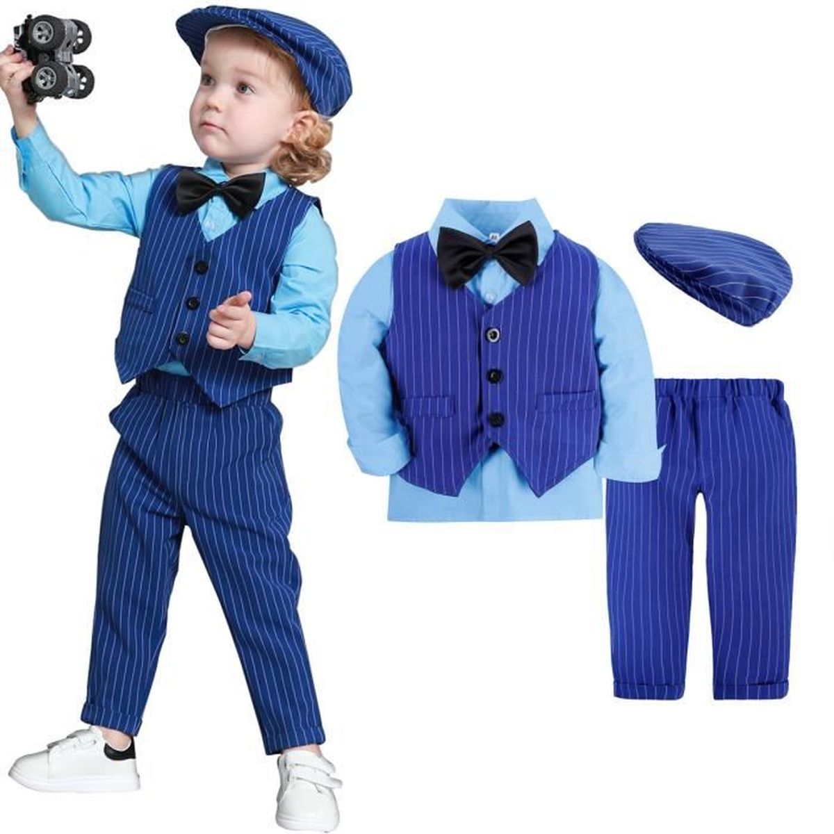 Costume Bebe Garcon Mariage Nouveau Ne Blazer Enfant Gentilhomme Formel Smoking Tenu Bambin Hiver Manche Longue Vetements Ensemble Bleu Cdiscount Pret A Porter