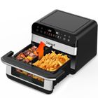 BALITTA DEIME Air Fryer 5L+5L - Friteuse sans huile Capacité 10L - 8 Préprogrammes - 2400W - Séparateur amovible - Fenêtre - Noir