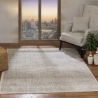 LIVABLISS Tapis de Salon à Poils Courts Doux Vintage Oriental DANIA 160x215cm Brun/Ivoire/Gris