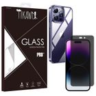 Tikawi Coque Iphone 14 Pro (6.1") Transparente + Verre trempé Anti Espion [Gel Souple] [Haute Protection] [Anti-Rayure] [Fine]