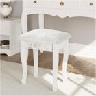 WOLTU Tabouret de Coiffeuse, Style Baroque, Vintage Rembourré, Chaise de Maquillage, Blanc Crème