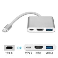 USB 3.1 Adaptateur Type-C, USB 3.1 Type C USB-C 4K Adaptateur HDMI Digital AV Multiport pour MacBook, Chromebook Pixel et plus