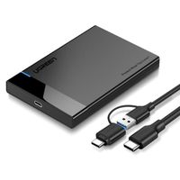 AuTech® USB 3.1 Gen 2 Type C Boîtier Externe 2.5”Disque Dur SATA III II I HDD SSD 7mm 9.5mm 6To 6Gbps UASP Pour Windows Mac OS