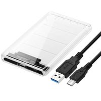 AuTech® USB 3.1 Type C Boîtier Externe 2.5 Pouces Disque Dur SATA III II I HDD SSD 7mm 9.5mm 2To Max 10Gbps Supporte Windows Mac OS