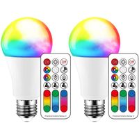 Ampoule LED à changement de couleur, 120 couleurs, équivalent 70 watts, flash DIY, blanc chaud 2700K RVB avec télécommande