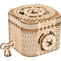 ROKR Boîte à trésors modèle mécanique - Puzzle en bois 3D - Des jouets pour enfants - Cadeau d'anniversaire ou Noël 