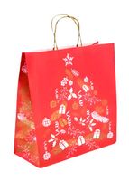 24 Sacs Cadeaux Noël En Kraft – Poignée Rouge, 6 Motifs Festifs, 23x18x10 Cm