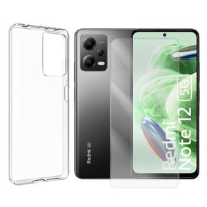 Pack Protection Xiaomi Redmi Note 12 4G : Coque Silicone Transparente + Verre Trempé - Marque Little Boutik, Neuf