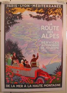 Poster Vintage Les Alpes Montagnes Enneigées - Décoration Murale Voyage