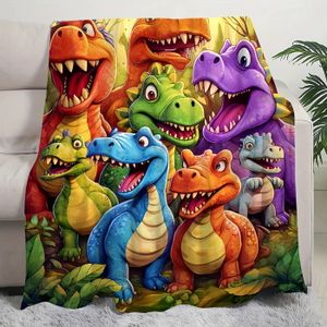 OHS Couverture Lestée Polaire Teddy 3kg 100x150 Cm Gris Dinosaure - Douce Et Réconfortante