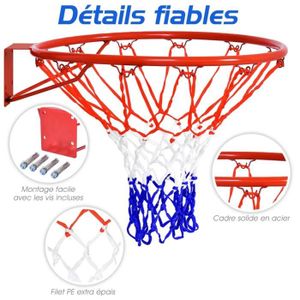 PANIER DE BASKET-BALL Panier de Basket-ball Filet de Rechange 46 CM en PE Durable Montage Mural/sur Porte