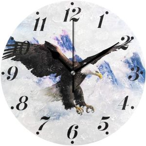 Aigle Horloge Cuisine Salon murale sur toile 30x30 Animal oiseau aigle 