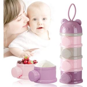 DOSEUR DE LAIT Distributeur de poudre de lait pour bébé - Boîte doseuse empilable 4 couches - Violet