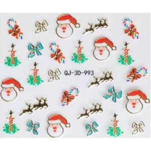 Stickers Nail Art Noël - Flocons Et Rennes Blancs - Autocollants Pour Ongles - Neuf