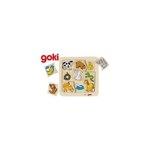 PUZZLE Puzzle en bois GOKI - Qui mange quoi - 9 éléments 
