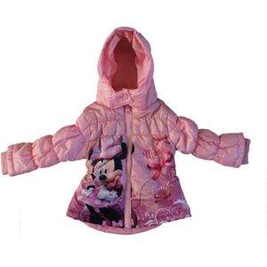 Disney Minnie Mouse Manteau à capuche zippé pour fille de 1 à 5 ans à 3 à 4 ans 
