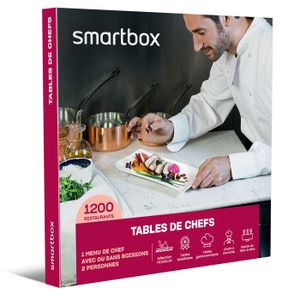 COFFRET SÉJOUR SMARTBOX - Coffret Cadeau - TABLES DE CHEFS - 1200 restaurants dont une sélection issue de guides et labels gastronomiques