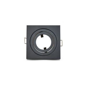 ECLAIRAGE ATELIER Support de spot carré aluminium Noir Mat Orientable 88x88 mm