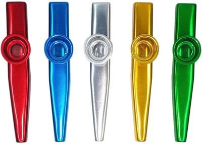 Kazoo En Alliage D'aluminium - Sifflet Musical Carnaval, 12 Cm, Avec Membranes, Pour Accompagner Ukulélé, Piano, Cadeau Musicien