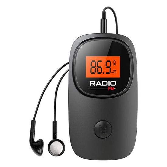 VINGVO Radio FM à piles Radio AM FM portable Carte mémoire Lecture MP3