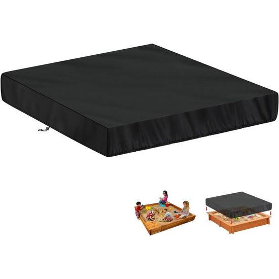 Galerie SV – Bâche Pour Bac à Sable 125x125x20 Cm – Tissu Oxford 420D Imperméable – Housse De Protection Jardin