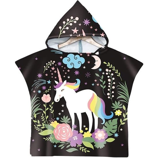 Enfant fille serviette de bain licorne imprime peignoir de bain a capuche doux serviette de plage poncho a capuche natation p 500 Cdiscount Puericulture Eveil bebe