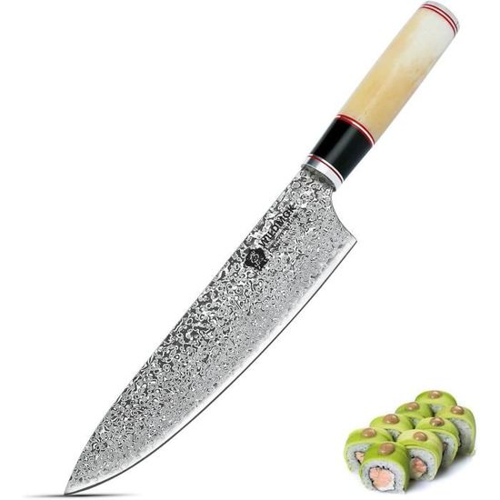 LA TIM'S Couteau De Chef Professionnel, Couteaux De Cuisine Damas En