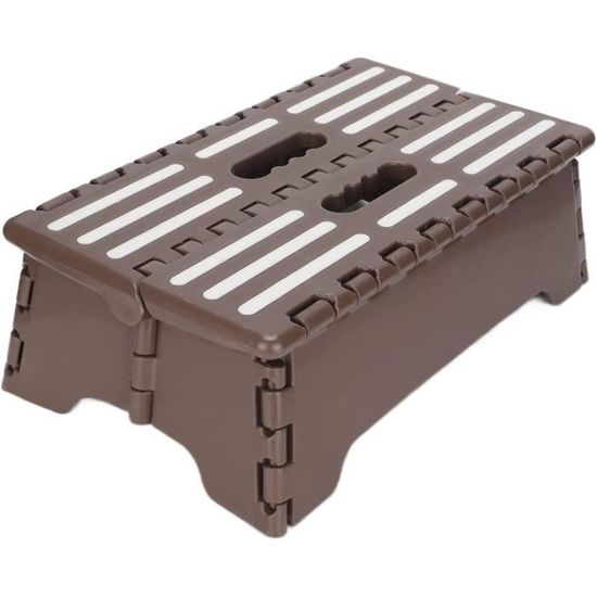 Marchepied Pliable Noir - Support 150kg, Hauteur 22.9cm - Léger Pour Cuisine, Salle De Bain