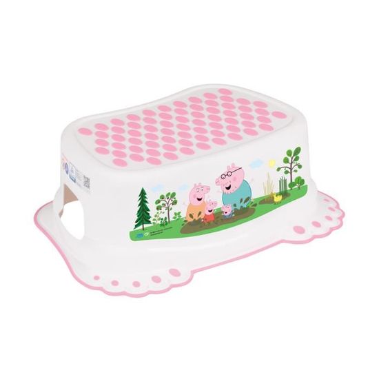 Marchepied Enfant Peppa Pig Keeeper - Antidérapant, Blanc Nordic - Pour Lavabo Et Toilettes - 3-14 Ans