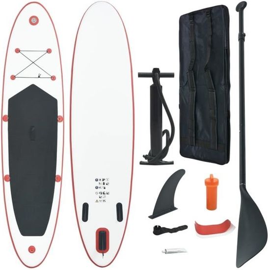 BEAU-2469Stand Up Paddle Planche à rame gonflable Professionnel Décor - Planches Paddle Gonflable Rouge et blanc