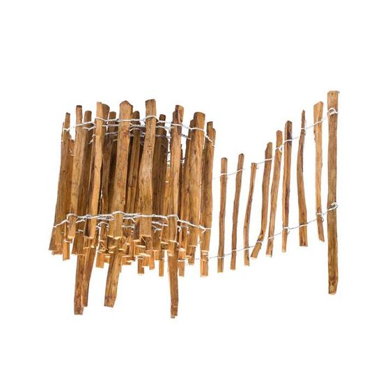 Clôture Nautique En Bois Avec Corde De Jute - 6 M, 13 Longueurs - Kit Montage Inclus