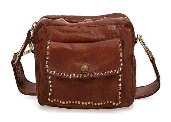 Sac à épaule CAMPOMAGGI Dione Shopping Bag – Cuir Vache – Marron/grigio – Neuf