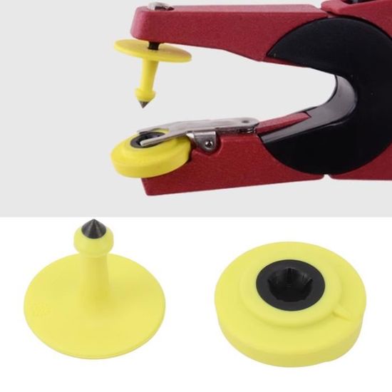 Étiquettes Auriculaires Pour Bétail (porc, Vache, Mouton) - Boucles Rondes Oranges Sans Numéro - Lot De 100 Avec Clous