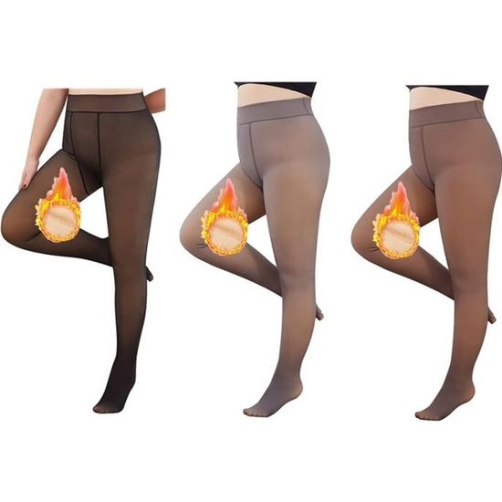Collant Thermique Femme Polaire – Legging Doublé Couleur Chair, Grande Taille, Maintien Léger, Pour Températures Basses