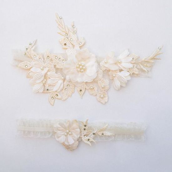 Porte-jarretelles Cannelle Couleur Ivoire Avec Dentelle - Taille 38/40 Neuf Avec étiquettes