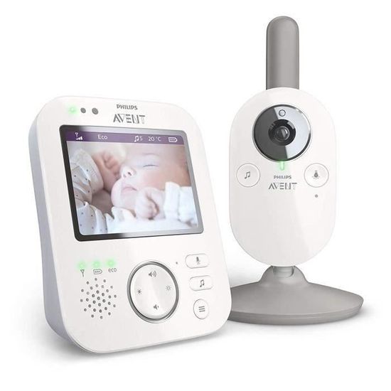 Babyphone vidéo - PHILIPS AVENT SCD843/26 - Technologie FHSS - Ecran 3.5" - Fonction Répondre à bébé