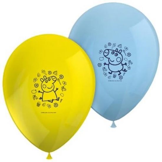 10 Per Pack Peppa Pig Jaune et Rouge Joyeux Anniversaire Ballons NEUF