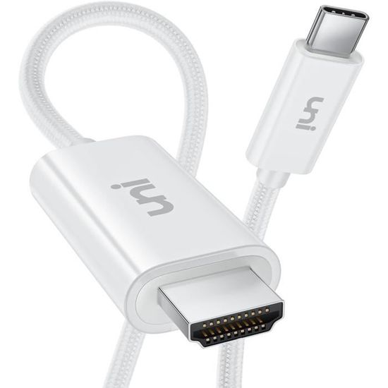 Adaptateur USB-C Vers HDMI 4K@60Hz [Lot De 2, 0.2m] - Compatible MacBook, IPad, IPhone, Samsung, PC