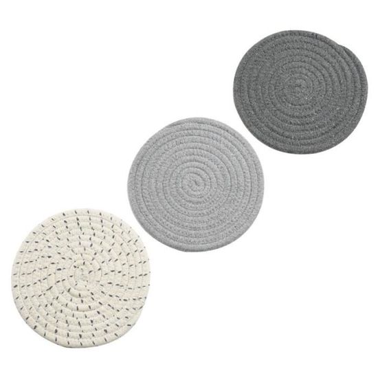 3 pièces tapis de Table tissé anti-brûlure antidérapant de tasse ronde isolation thermique napperon ménage caboteur  SET DE TABLE