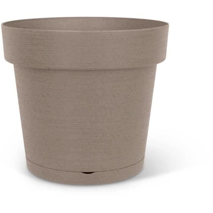 Pot à réserve d'eau GARDEN ID Glamour 40 cm Surface granuleuse Intérieurextérieur Design épuré Contient du bois.